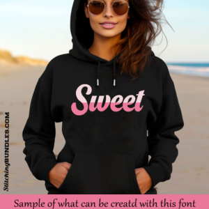 Duotone Cursive Embroidery font bx